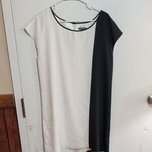 Express Asymmetrical Black and White Dress